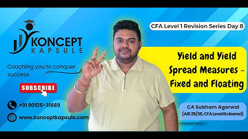 CFA Level 1 | Fixed Income | Yield & Yield Spread Measures | Revision Day 8 | CA Subham Agarwal