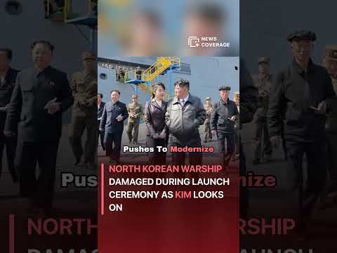 North Korean Warship Damaged During Launch Ceremony as Kim Looks On #worldnews #news