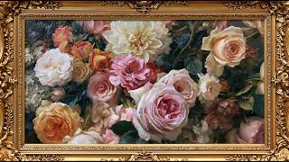 Classical Rose Bouquet | 4K Oil Painting in Gold Frame | 1 Hour TV Art Screensaver | Frame TV Art screenshot 5