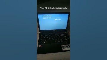 Your PC did not start correctly