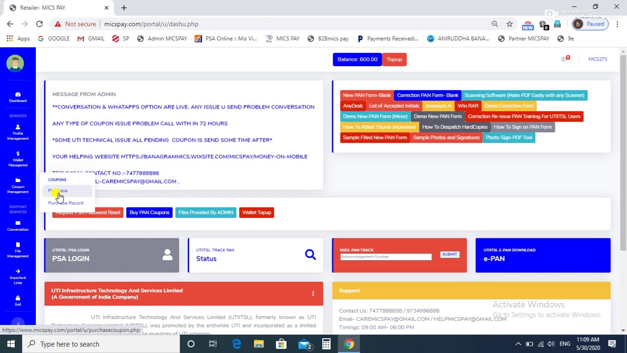 MICSPAY E COUPON PURCHASE
