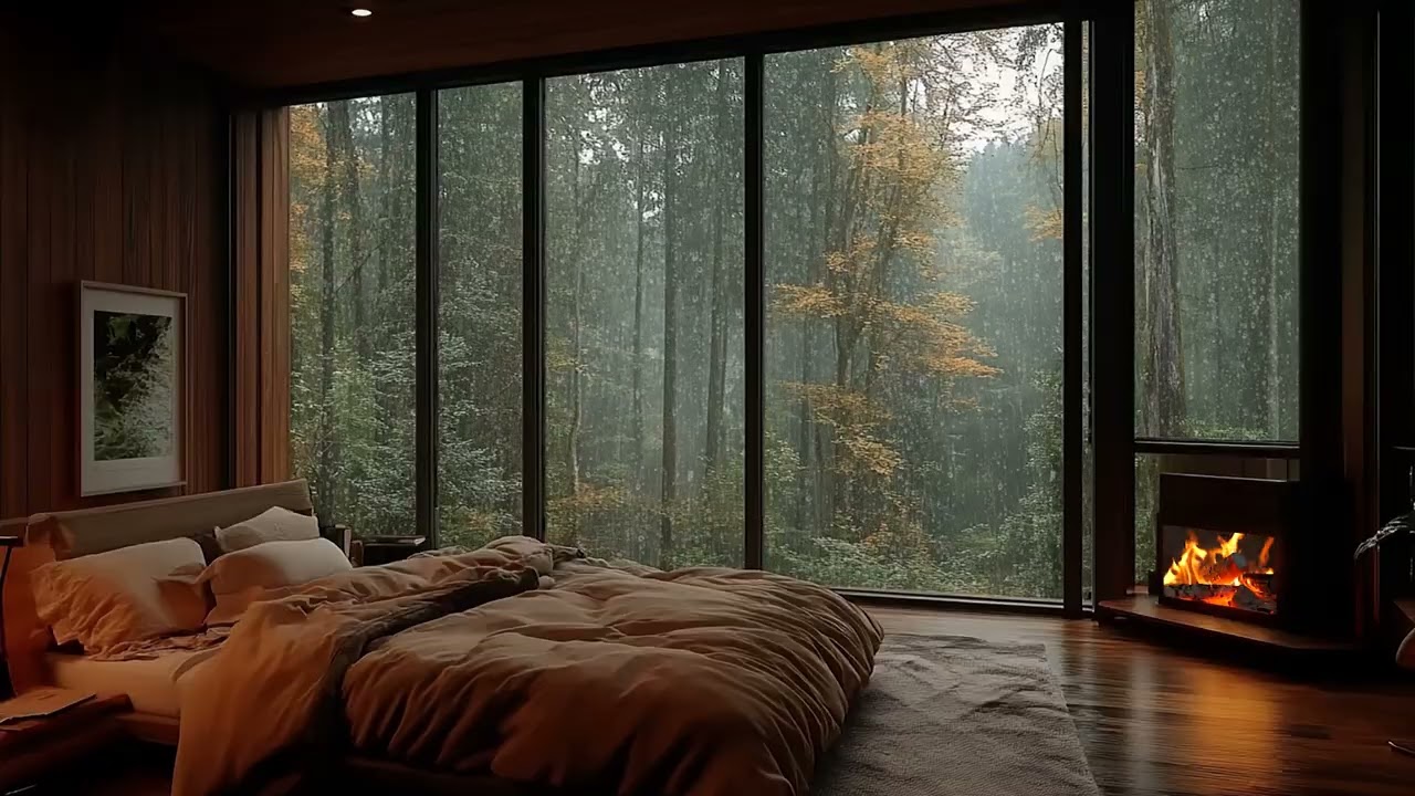 Natural Rain Sounds for Sleep  Rest Peacefully in a Cozy Rainy Room