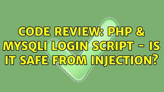 Code Review: PHP & MySQLi Login Script - Is it safe from Injection?