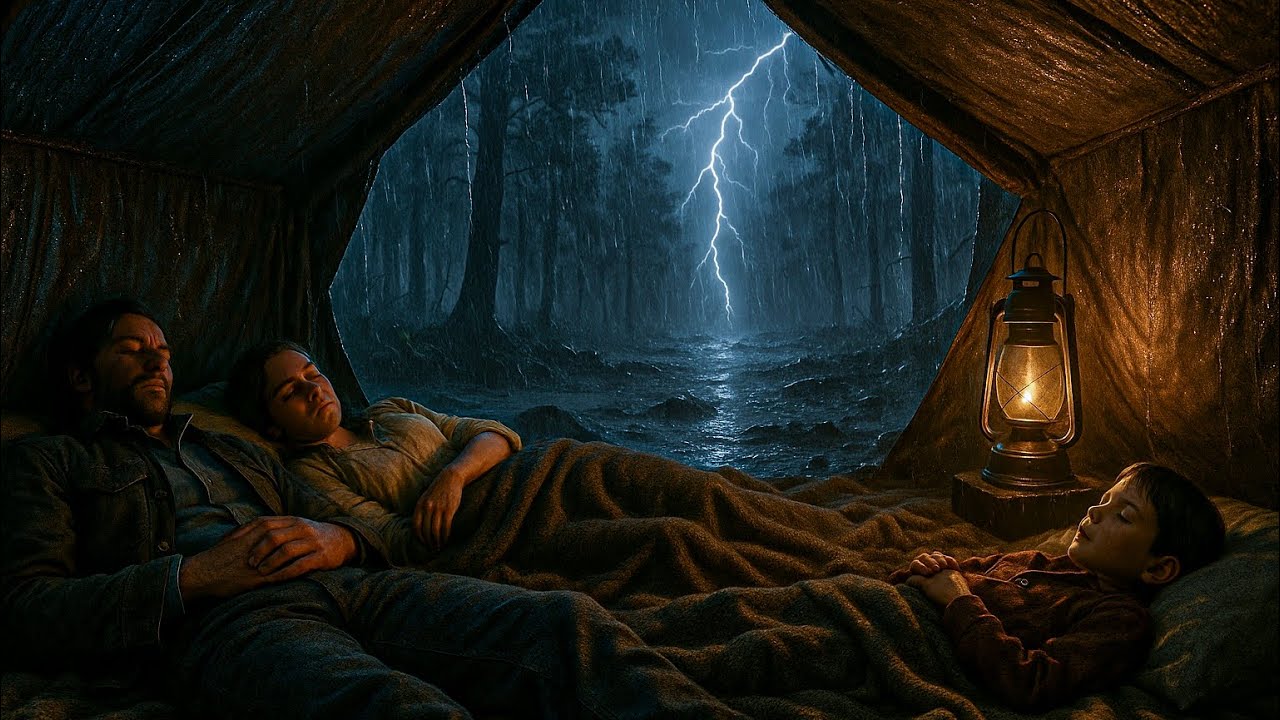 Thunderstorm Night – John and His Family Sleeping Peacefully in Their Tent | RDR2 Rain Ambience