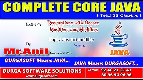 Core Java Declarations with Access Modifiers and Modifiers -abstract modifier Part -4