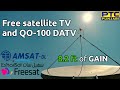Trying to receive qo100 and freesat with a 25 meter dish
