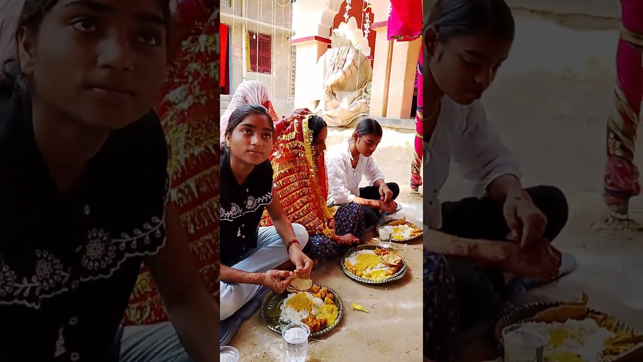 Village wedding rasame  korbat ka bhat ki rasam hai nam comment me batoa ki ise kya Bolte hai