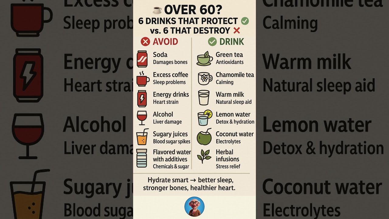 💧 Best & Worst Drinks After 60 (Stay Hydrated Smartly) 