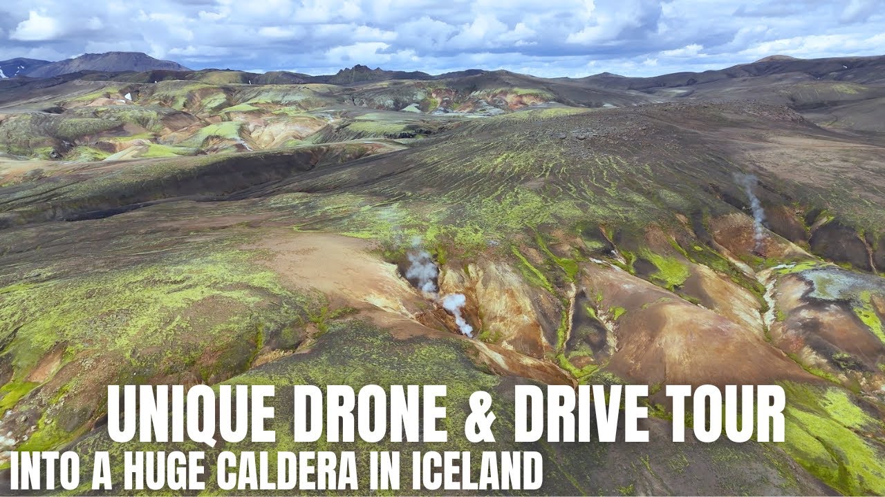 Driving and Drone Flying In The Huge & Mysterious Torfajokull Caldera in Iceland — Torfajökull — video poster