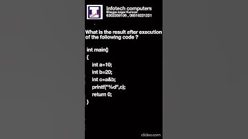 45 C Quiz    Infotech Computers Bhagyanagar Kurnool 6302358106, 08518221221 #CodeQuiz#ShortsQuiz#c