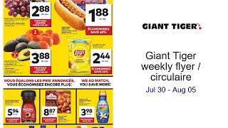 Giant Tiger weekly flyer / circulaire Jul 30 - Aug 05