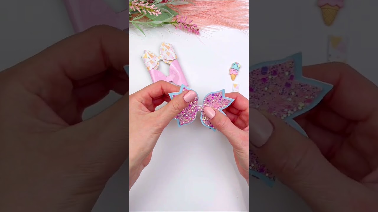 DIY Ice Cream Hair Bow Tutorial / How To Make Faux Leather Hair Bows | Miss O Crafts