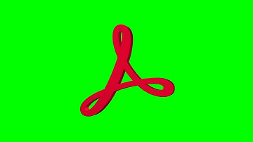 Adobe Acrobat Logo Icon Revolving 3D Animation Loop on Green Screen | 4K | FREE TO USE