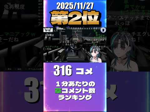 11/27 草コメント数ランキング第2位 #輪堂千速 0時間26分ごろ