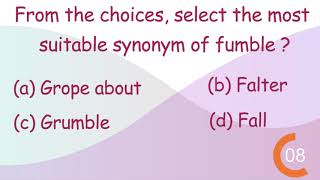 What is the Synonym For Fumble? Question 15 | Synonym Quiz Series By Polite English Jaipur