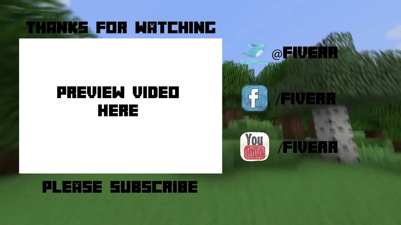 MineCraft Animated Outro Full HD 60 FPS