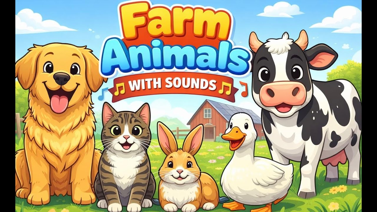 Farm animals for kids with sounds | animal names and sounds for kids