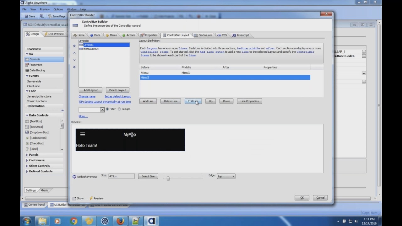 Alpha Anywhere Webcast 2016 Dec 14 2016 - Control Bar Builder (part 2 ...