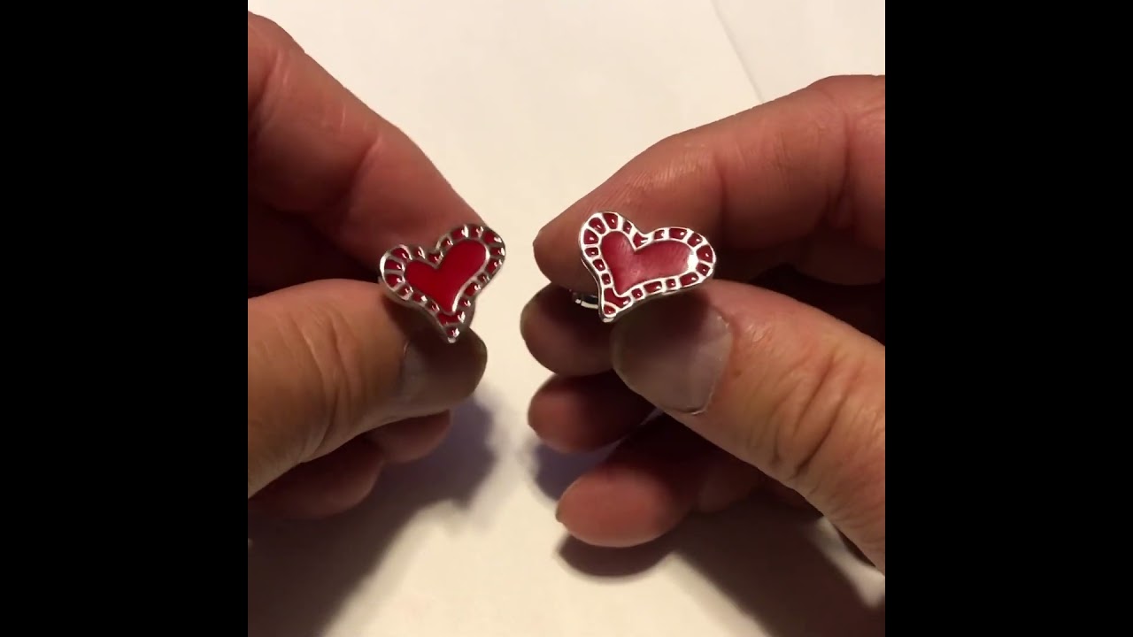 Men's Cufflinks Red Heart Design Cool Heart Cuff lInks 