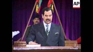 Iraq - Saddam Hussein Sworn In For 7 More Years