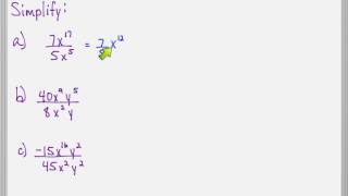 How To Divide A Monomial By A Monomial