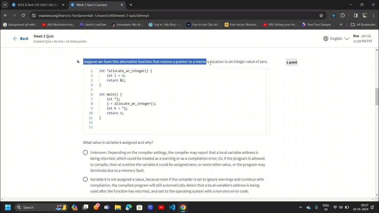 🔥🔥 4. Graded Week 2 Quiz | Object-Oriented Data Structures in C++ ...