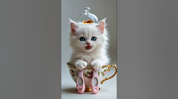 Video 9370691: fluffy kitty, little kitty, teacup kittens, white kitty