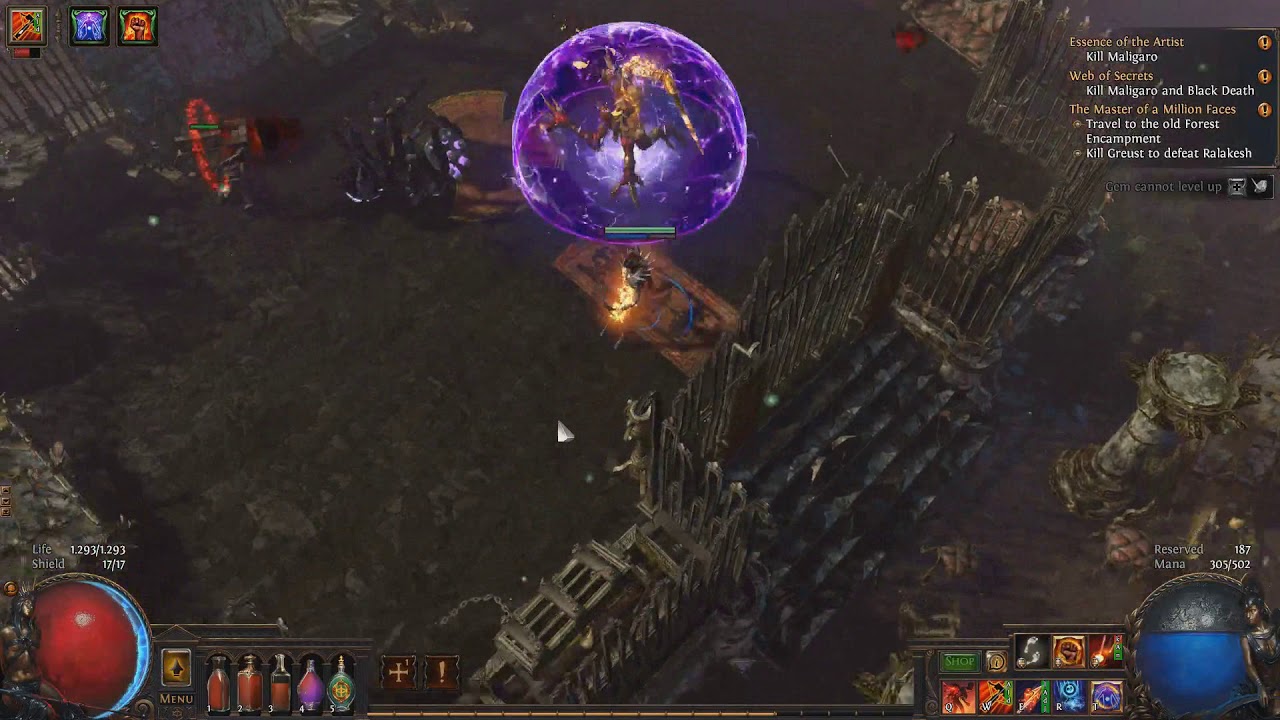 Path of Exile - Maligaro Boss Fight (Burning Arrow Deadeye)