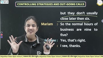 RSOS Class 12 English Chapter 29 Controlling Strategies And Out-Going Calls (ESP Receptionist)