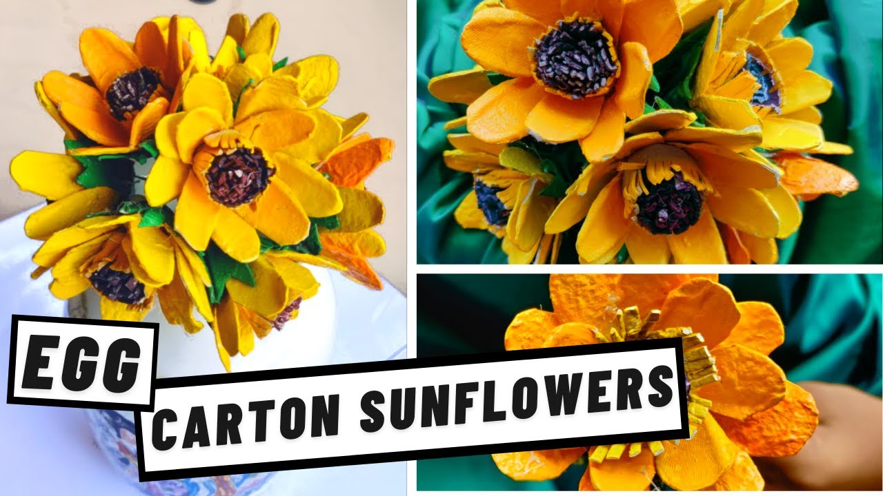 DIY Egg Carton SunflowerTutorial SunflowersHow To Make Easy