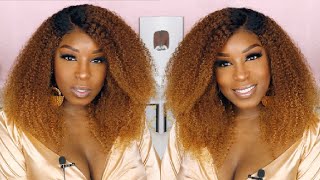 This Ombre Lace Front Wig is EVERYTHING 😍😍 No Work Needed Coily\/Curly Swiss Lace Wig | HergivenHair