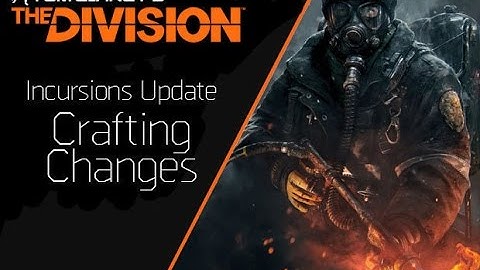The Division - CRAFTING CHANGES 1.1 Update Changes