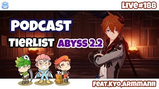 Podcast จัด Tier List Abyss 2.2 (เรื่องเล่าในวงกาว) l Genshin Impact #Live 188