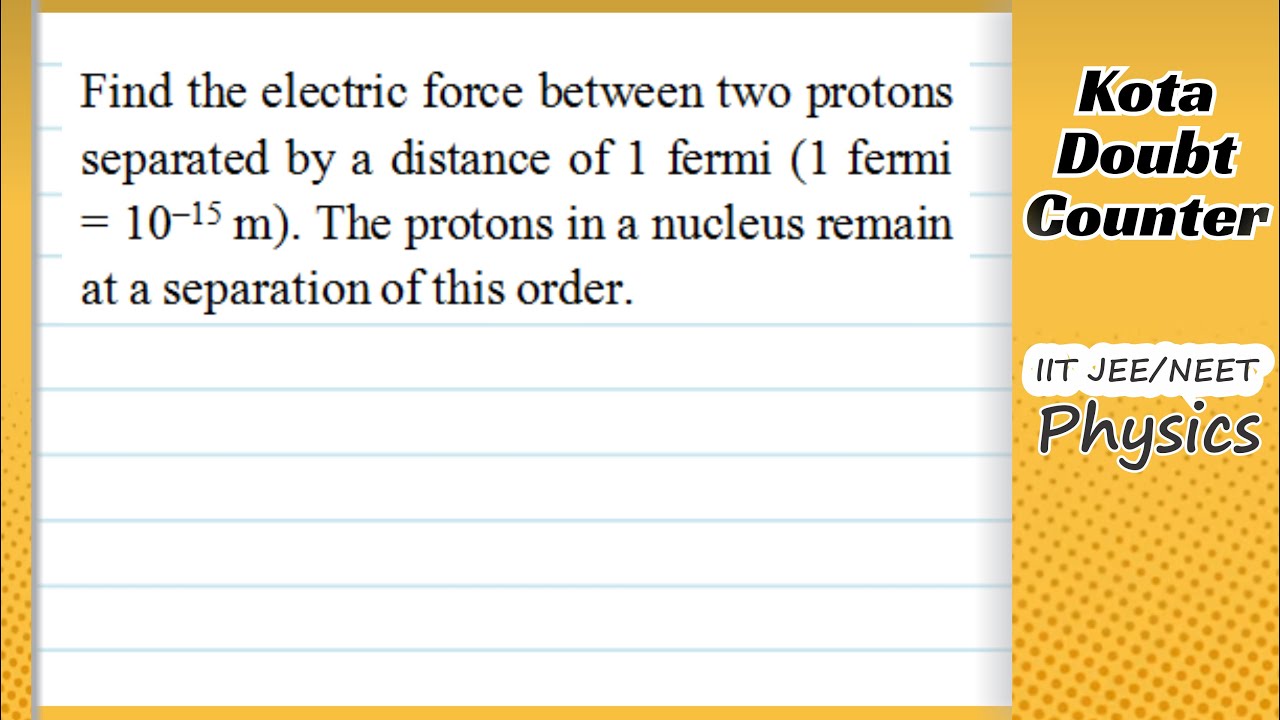 HCV Find the electric force between two protons separated by a