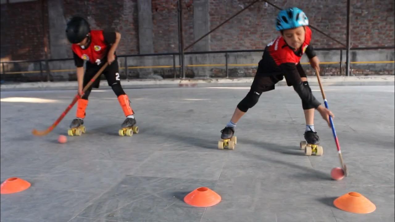 Roller Hockey dribbling Practice skating hockey YouTube