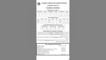9th Class Chemistry New Pairing scheme 2025 #exam2025 #9thchemistry