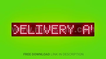 Free Home Delivery Available Scrolling Red Dot Matrix LED Text Animation on Green Screen Seamless Lo
