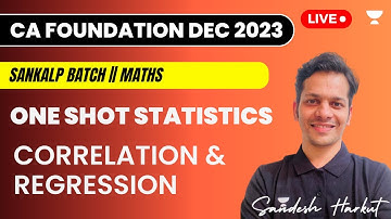 One Shot Statistics | Correlation and Regression | JUNE 2023 | Sandesh Harkut