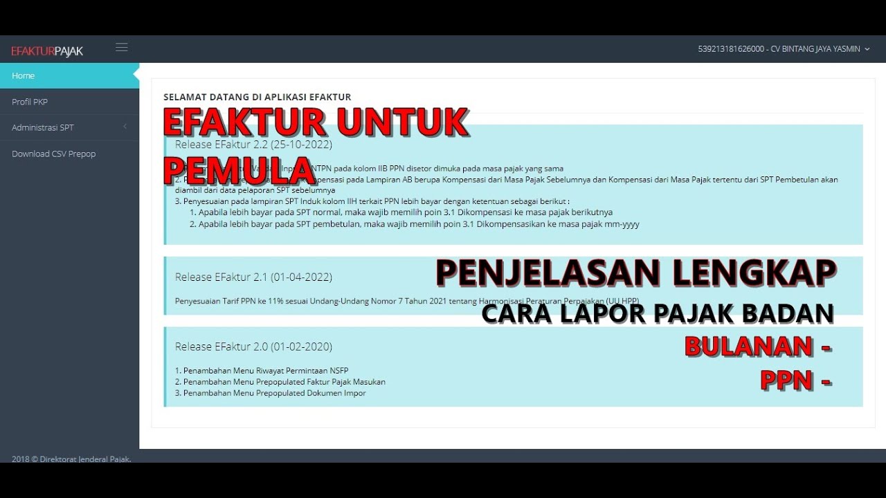 Tutorial Laporan Pajak bulanan Badan dengan Web e-Faktur SPT PPN