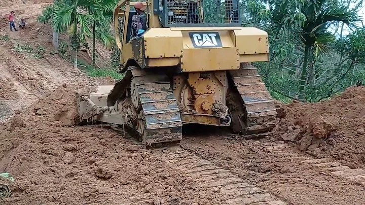 Caterpillar D6R XL Bulldozer is Very Tough to Work on Opening and Cleaning Plantation Roads
