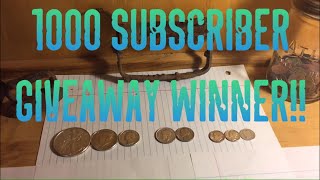 1000 Subscriber Giveaway Winner!