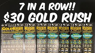 7 in a Row!! | $30 Gold Rush Supreme | $210 in Florida Lottery Scratch Off Tickets!!