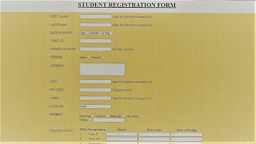 How to create Student Registration Form using HTML | Simple HTML Code for Student Registration form