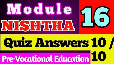 NISHTHA Module 16th Quiz Answers in English || DIKSHA QUIZ Answers 16 || Pre Vocational Education