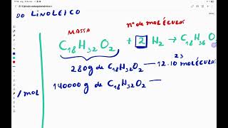 Calculate the amount of H2 molecules required for the hydrogenation of 140 kg of linoleic acid.