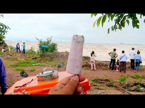 Sopheakmit Waterfall & Drink Coconut at Kratie Province | Travel around Cambodia