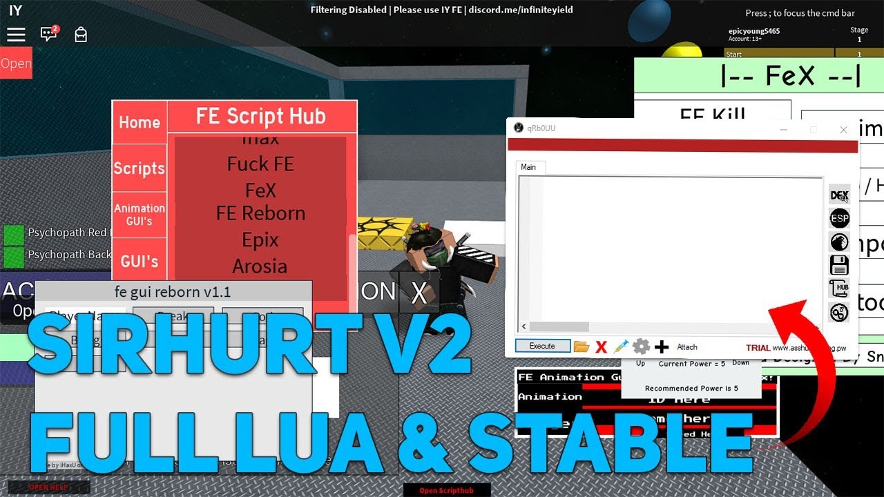 Extremely Stable New Exploit Sirhurt V2 Level 7 Full Lua W Script Hub Dex Inf Yield - free level 7 bleu roblox exploitfree trial youtube