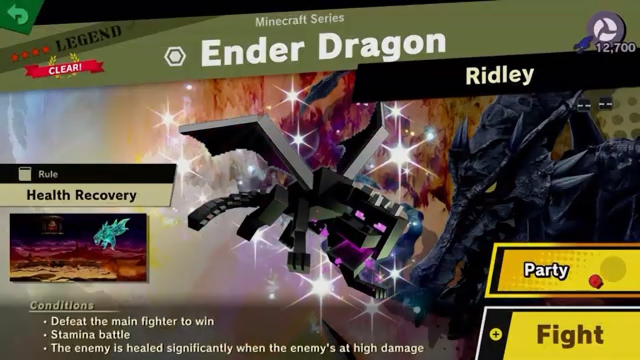 Super Smash Bros. Ultimate - Ender Dragon w/ No Spirits (Max Score of 1,270,000)