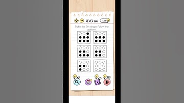 Brain Test Level 286 walkthrough Solution.Make the six shapes follow the pattern.
