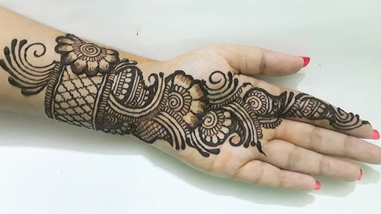 Simple Mehndi Design For Front Hand ||Easy And Beautiful Mehndi Design ...